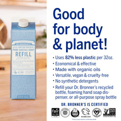Dr. Bronner's Pure-Castile aplicación para cara y cuerpo con múltiples usos