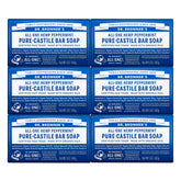 Dr. Bronner's Jabón Pura Castile barra de menta con aroma refrescante para piel y cabello