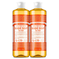 Dr. Bronner's Tea Tree jabón líquido en botella 2pack, limpieza suave diaria