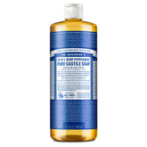 Dr. Bronner's Jabón Castile Menta, volcado de botella, experiencia fresca para limpieza suave