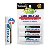 Dr. Dan's Cortibalm tres-pack, pomada labial para labios agrietados y secos.