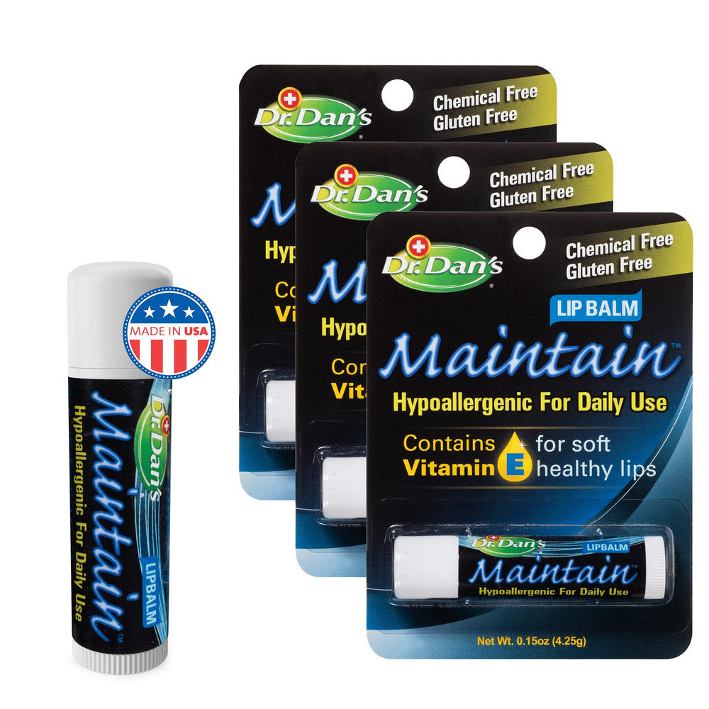 Dr. Dan's Maintain bálsamo labial en pack de 3 para hidratación diaria