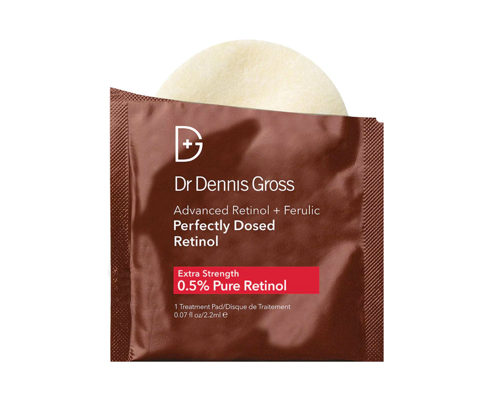 Dr Dennis Gross retinol ferúlico – botella que destaca la concentración para tono más uniforme