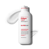 Dr.FORHAIR Folligen Shampooing – bouteille: cheveux visiblement plus volumineux après utilisation continue.