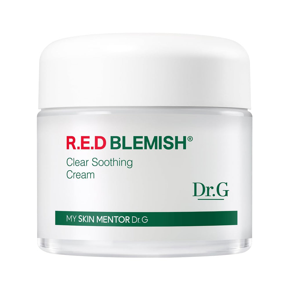 Dr. G Red Blemish Clear crema en botella para alivio del enrojecimiento.