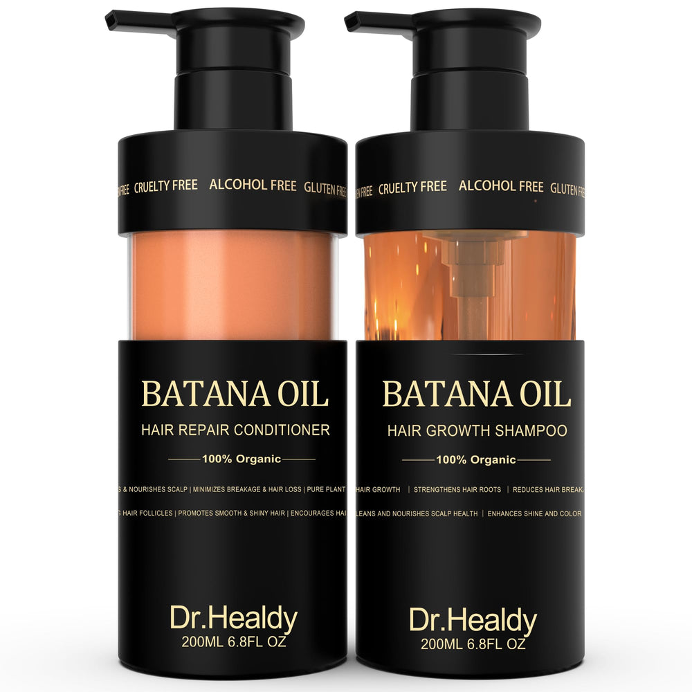 Dr Healdy Shampoing Batana: bouteille montrant le soin fortifiant pour cheveux.