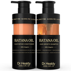 Dr Healdy Shampoing Batana: bouteille montrant le soin fortifiant pour cheveux.