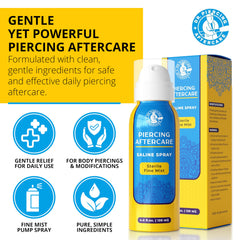 Bruma suave de Dr. Piercing Aftercare para aplicar en el piercing.