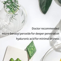 Dr Song Benzoyl Peroxide Wash: image montrant le bouchon, application ciblée possible.