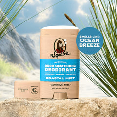 Aplicación suave en axilas con Dr. Squatch para sensación fresca todo el día