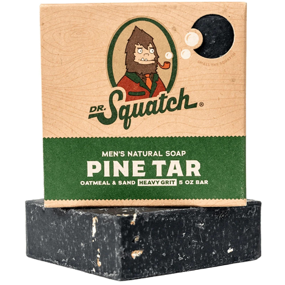 Dr. Squatch barra de jabón con grano pesado y resina de pino: exfolia la piel