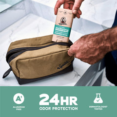 Desodorante Dr. Squatch libre de aluminio para piel sensible.