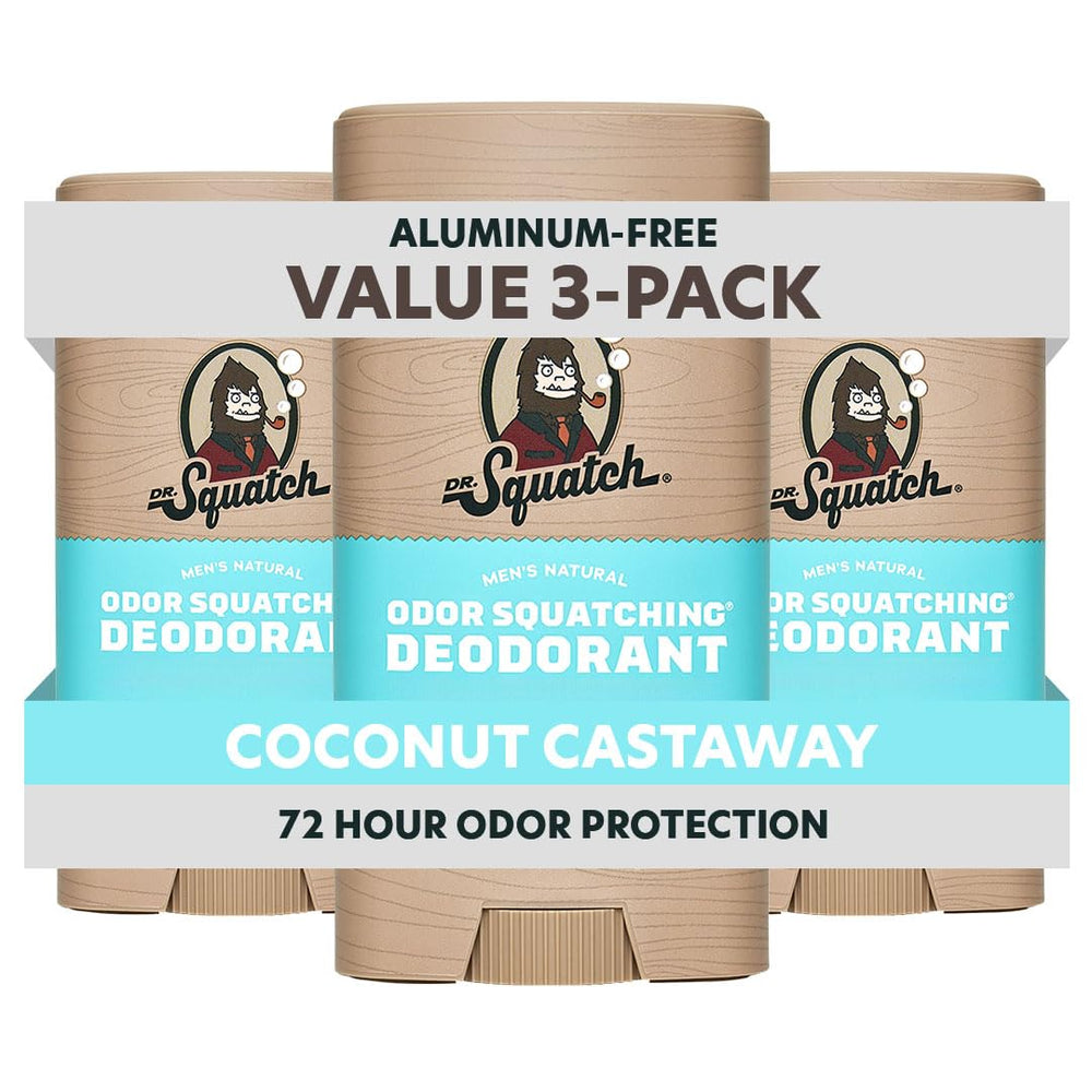 Dr. Squatch desodorante natural para hombres, pack 3, aroma refrescante para todo el día