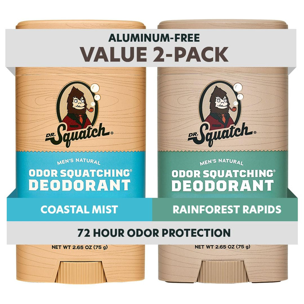 Dr. Squatch déodorant Coastal Mist : bâton sans aluminium offrant une fraîcheur durable.