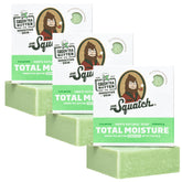 Dr. Squatch Total Moisture Green Tea Butter 3-pack packaging highlights its unscented, sensitive-skin formula.