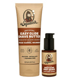 Dr. Squatch Wood Barrel Bourbon Easy-Glide Butter for a smoother shave.