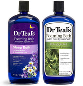 Dr Teal's Bains Moussants Eucalyptus & Menthe, mousse dense pour une détente vivifiante.