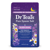 Dr Teal's botella de sal epsom puro con lavanda para relajación nocturna.