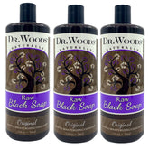 Dr. Woods Savon Noir en flacon, nettoyant hydratant polyvalent.