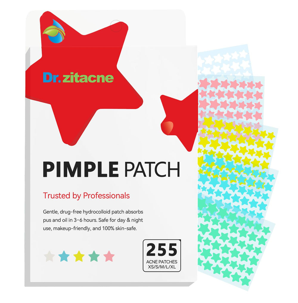 Parches acné estrella Dr. Zitacne, 255 piezas, absorción precisa de impurezas