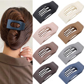 Pinzas rectangulares negras de Drealoe, sujecion firme para cabello grueso.