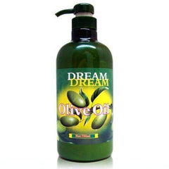 Dream Dream loción de aceite de oliva en bote de 750 ml para cuerpo, manos y pies.