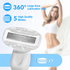 DreamGenius maquinilla con cinco hojas de alta calidad para un afeitado suave.