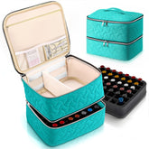 DreamGenius Organizador de esmaltes con capa superior ajustable para tamaños variados.