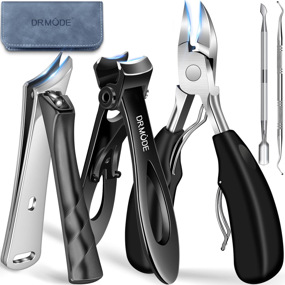 DRMODE cortaúñas podiátricos de apertura grande para uñas gruesas y precisión.
