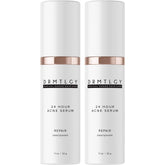 DRMTLGY botella tratamiento acne muestra aplicación puntual para brotes.