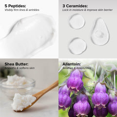 DRMTLGY crema nocturna con péptidos, tapa facilita aplicación suave