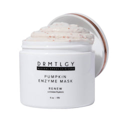 DRMTLGY mascarilla calabaza enzimas en botella, exfoliación suave y piel radiante.