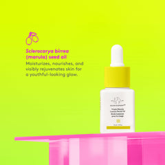 Drunk Elephant virgin marula aceite, aplicación en cara para hidratación rápida