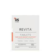 Revita de DS Laboratories, frente de la botella, promueve densidad y salud capilar.