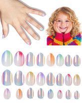 DSVANAY uñas postizas para niñas, colección completa de 24 piezas en 12 tallas para ajuste cómodo.