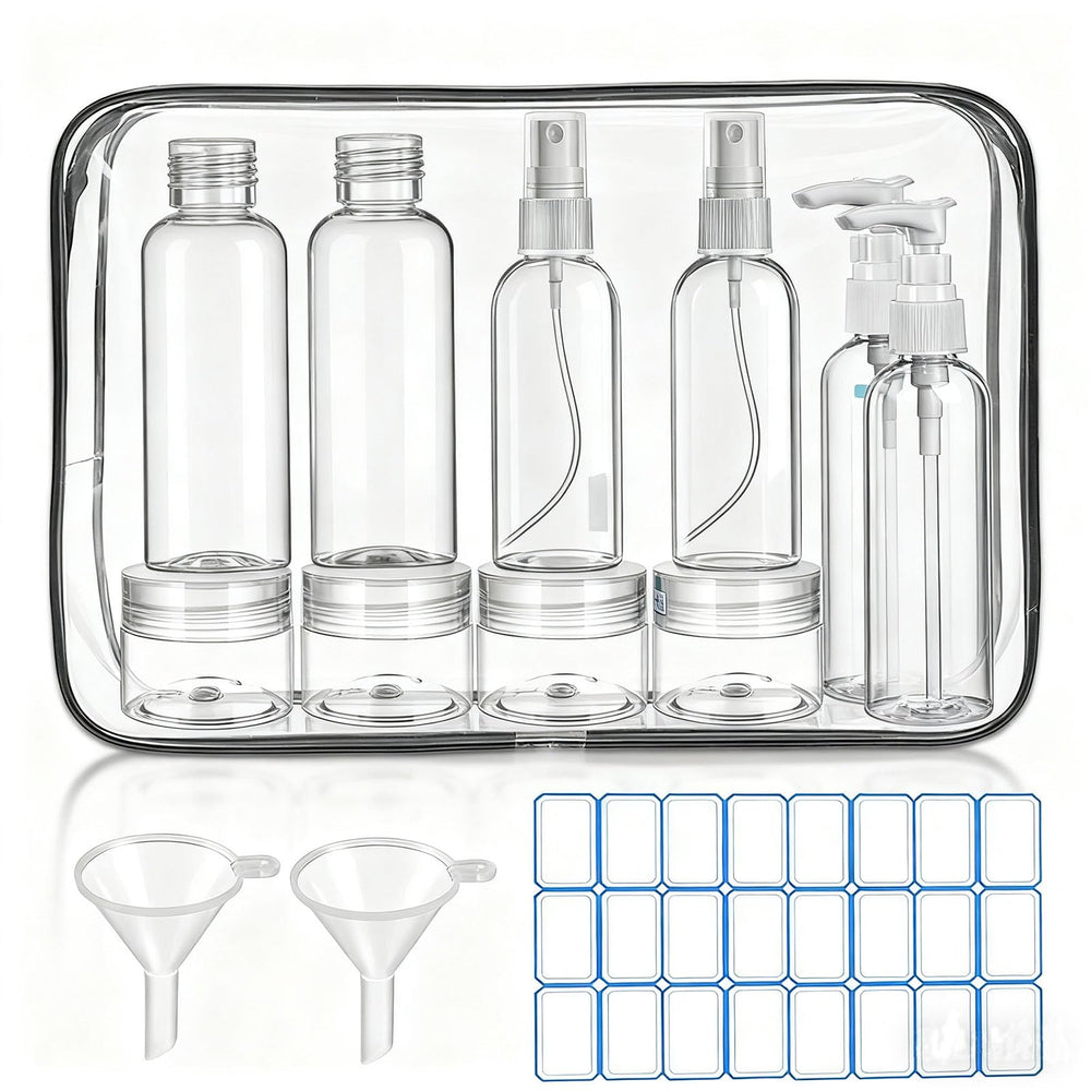 DTDNZKN kit de botellas de viaje 14 piezas para organizar champú y cosméticos.