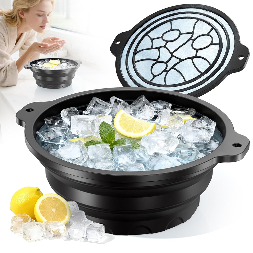 Dtuoen cuenco facial de hielo con bandeja integrada para reafirmar la piel en casa