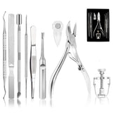 Dualeco kit herramientas uñas encarnadas 9 piezas, ideal para uso en casa