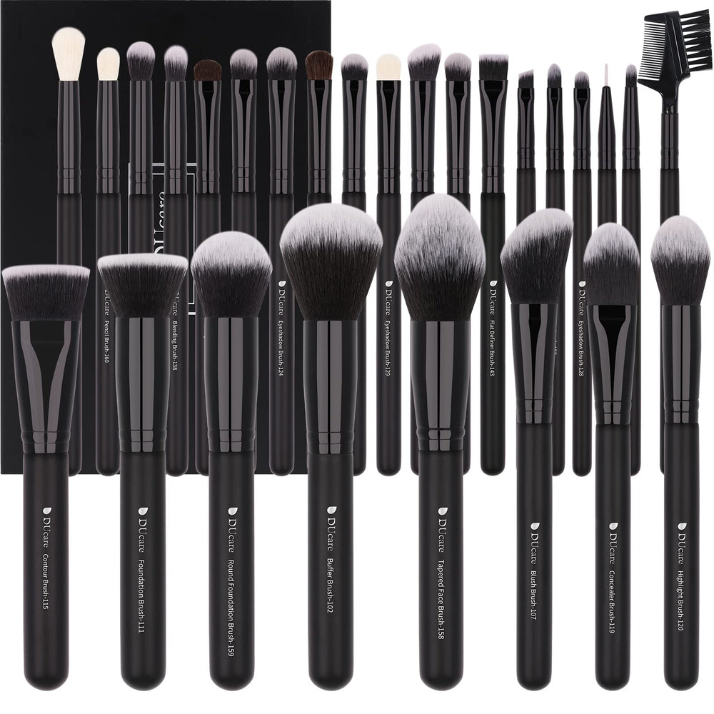 DUcare conjunto de brochas profesional en estuche negro, diseño elegante para un maquillaje completo