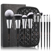 DUcare pinceles de maquillaje en estuche de cuero, ideal para viajar y organizar
