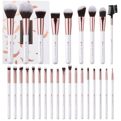 DUcare set de 27 pinceles para maquillaje, vista frontal, acabado premium para maquillaje completo