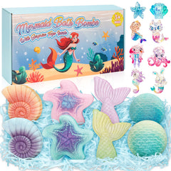 Duchong bombas de baño 8-pack con sirenas y juguetes dentro para niñas.
