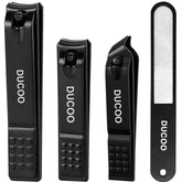 DUCOO cortauñas juego 4 piezas, conjunto completo para uñas de manos y pies