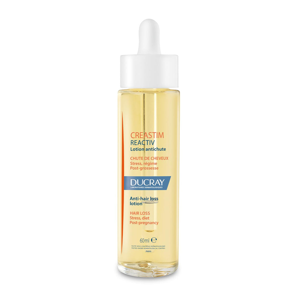 Ducray Creastim Reactiv, botella de 60 ml para cuidado diario del cabello.