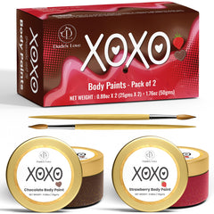 Dude's Love pinturas cuerpo comestibles pack 2 fresa chocolate para momentos íntimos