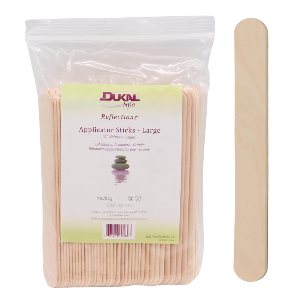 Dukal palitos grandes de madera para cera, agarre cómodo y cobertura amplia.