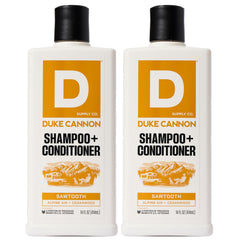 Duke Cannon Sawtooth Shampoing 2-en-1 — bouteille prête à usage quotidien rafraîchissant.