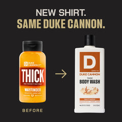 Espuma cremosa de Duke Cannon Wayfinder para una ducha suave y eficiente
