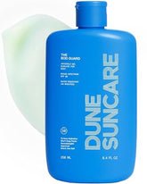 DUNE SUNCARE The Bod Guard clear gel sunscreen bottle with SPF 30 for all-day protection.