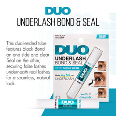 DUO Underlash Bond and Seal sellador claro para un acabado cómodo.